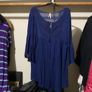 Flowy Boho blue dress or tunic top